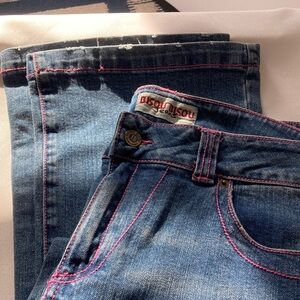 Bisou Bisou Women's Denim Jeans with Pink Stitching